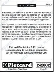 CDI PIETCARD 2420C2 UNIV. A BAT. 12V CONFIGURABLE 8 CORTES/2 CURVAS