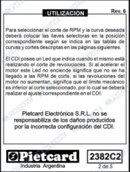 CDI PIETCARD 2382C2 UNIV. A BAT. 12V CONFIGURABLE 8 CORTES/2 CURVAS