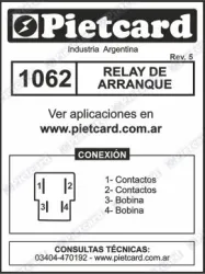 RELAY ARRANQUE PIETCARD 1062 SUZUKI 110 ETC.