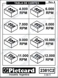 CDI PIETCARD 2381C2 UNIV. A BAT. 12V CONFIGURABLE 8 CORTES/2 CURVAS