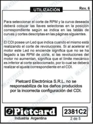 CDI PIETCARD 2381C2 UNIV. A BAT. 12V CONFIGURABLE 8 CORTES/2 CURVAS