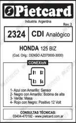CDI PIETCARD 2324 ANALOGICO 12V HONDA BIZ 125 KS