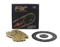 KIT TRANSMISION FAR NEGRA C/CADENA DORADA 38/13 TORNADO 250