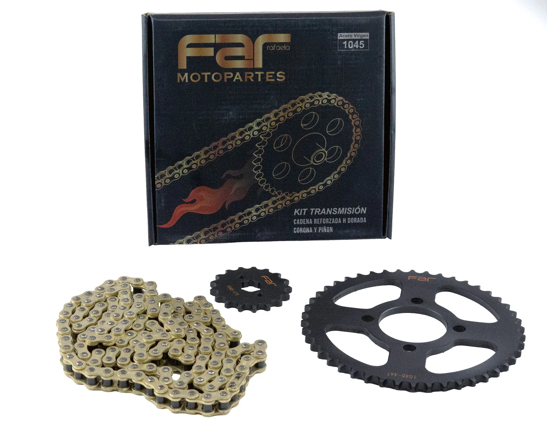 KIT TRANSMISION FAR NEGRA C/CADENA DORADA 46/17 SKUA 150