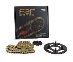 KIT TRANSMISION FAR NEGRA C/CADENA DORADA DAX 35/15