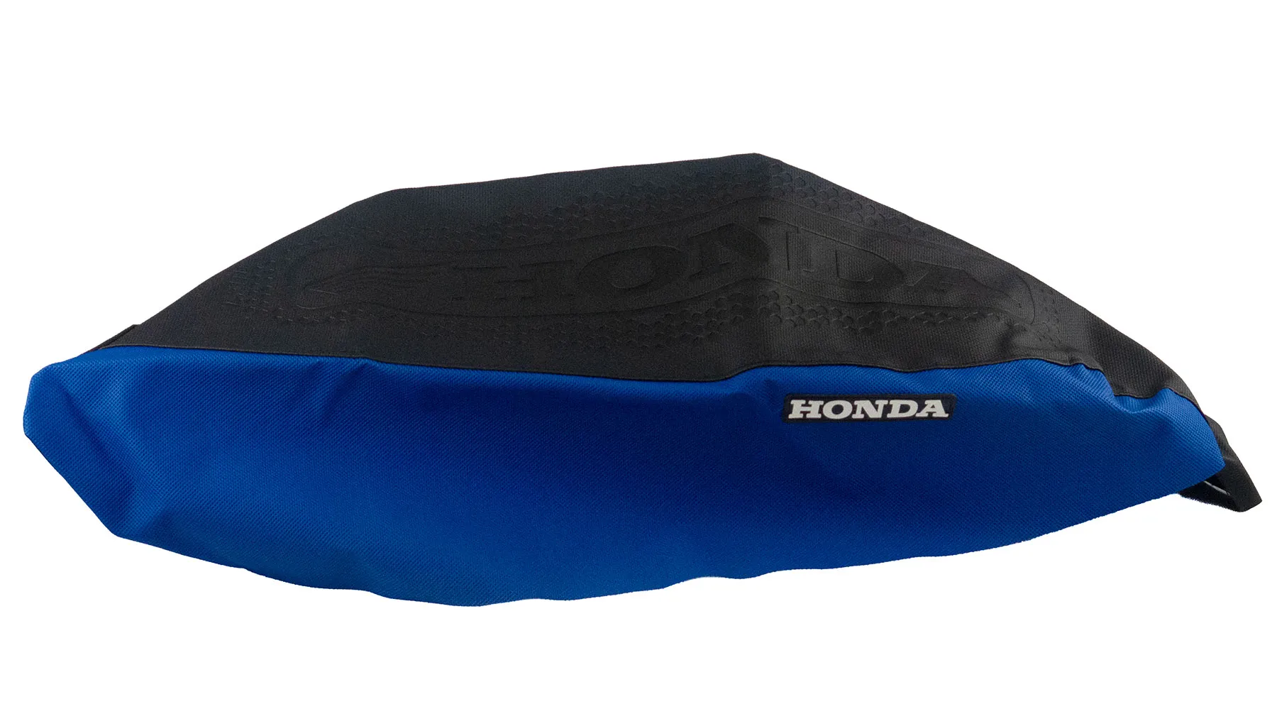 FUNDA ASIENTO LFM CENTAURO TITAN 150 NEGRA BORDE AZUL LOGO HONDA