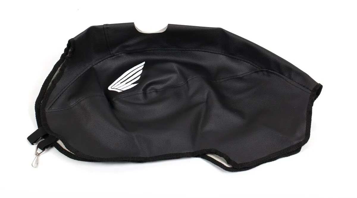 FUNDA ASIENTO LFM TITAN 150 CENTAURO NEGRA BORDE AZUL LOGO HONDA