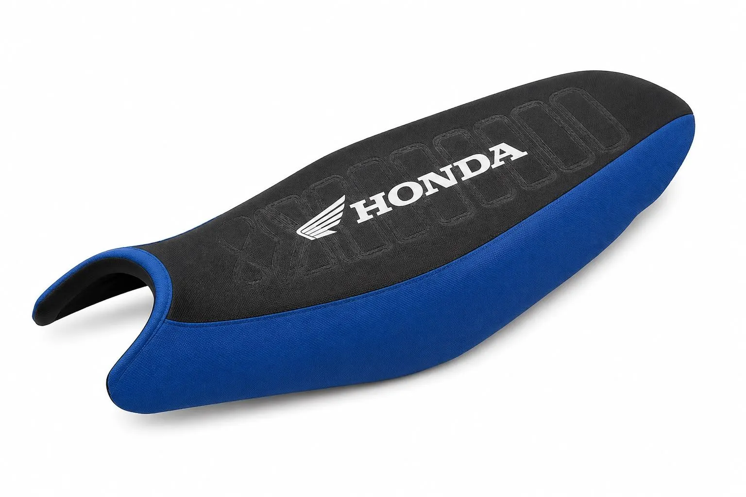 FUNDA ASIENTO LFM CENTAURO TITAN 150 NEGRA BORDE AZUL LOGO HONDA