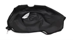 FUNDA ASIENTO LFM TITAN 150 CENTAURO NEGRA BORDE AZUL LOGO HONDA