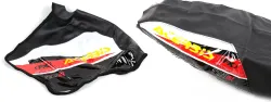 FUNDA ASIENTO LFM YBR 125 CENTAURO NEGRA BORDE ROJO LOGO YAMAHA