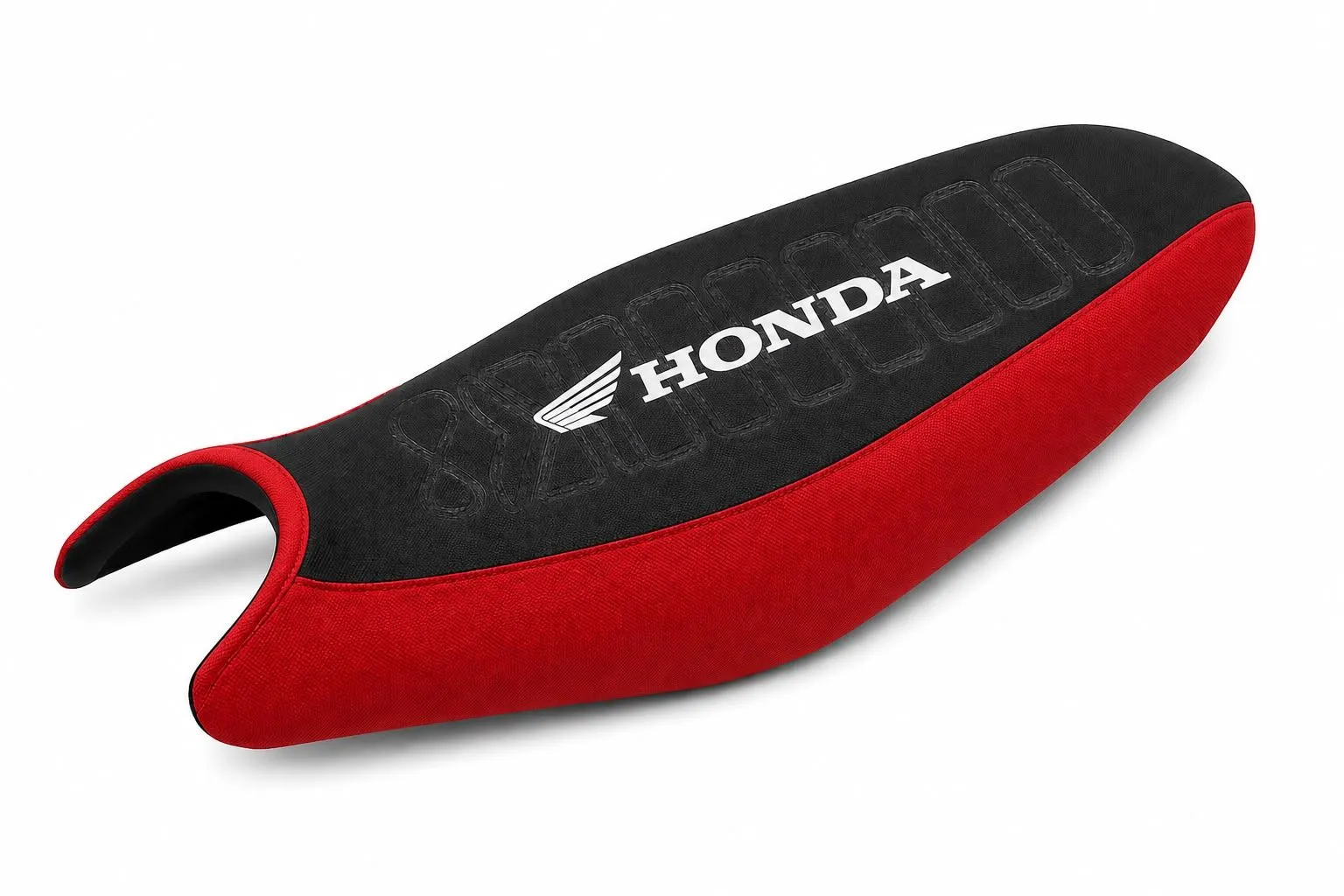 FUNDA ASIENTO LFM CENTAURO TITAN 150 NEGRA BORDE ROJO LOGO HONDA