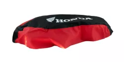 FUNDA ASIENTO LFM TITAN 150 CENTAURO NEGRA BORDE ROJO LOGO HONDA