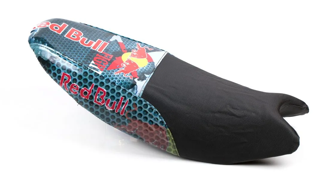 FUNDA ASIENTO LFM NEW TITAN CENTAURO NEGRA BORDE AZUL LOGO HONDA
