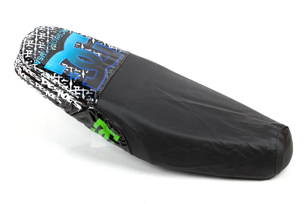 FUNDA ASIENTO LFM WAVE S CENTAURO NEGRA BORDE AZUL LOGO HONDA