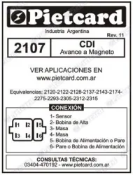 CDI PIETCARD 2107 AVANCE A MAGNETO DAELIM/CORVEN TRIAX 150