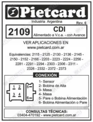 CDI PIETCARD 2109 RX 150/BK 150/MOTOMEL S2/MONDIAL RD150/TD200