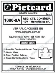 REGULADOR PIETCARD 1080/1115/1268 BETA MASTER 150/GIL VC125