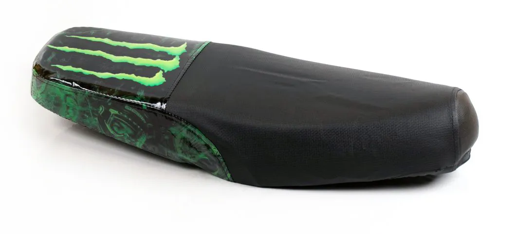 FUNDA ASIENTO LFM WAVE 2014 CENTAURO NEGRA BORDE ROJO LOGO HONDA