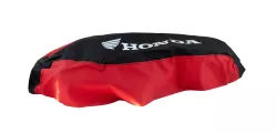 FUNDA ASIENTO LFM WAVE 2014 CENTAURO NEGRA BORDE ROJO LOGO HONDA