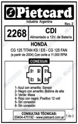 CDI PIETCARD 2268 TITAN 125 KS /CG TITAN 125 ES /125 FAN