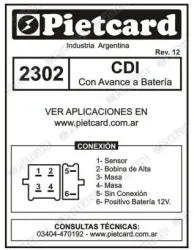 CDI PIETCARD 2302 BRAVA 150 ALTINO - 150 ALTINO R