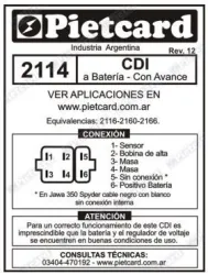 CDI PIETCARD 2114 ZTT 200 ENDURO - ZTT 200 MOTARD