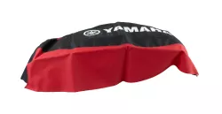 FUNDA ASIENTO LFM NEW CRYPTON CENTAURO NEGRA BORDE ROJO LOGO YAMAHA