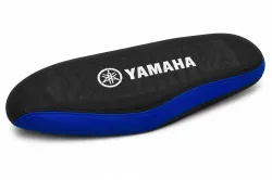 FUNDA ASIENTO LFM CENTAURO NEW CRYPTON NEGRA BORDE AZUL LOGO YAMAHA