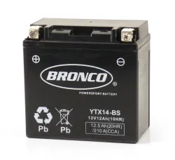 BATERIA BRONCO YTX14-BS AGM C/GEL