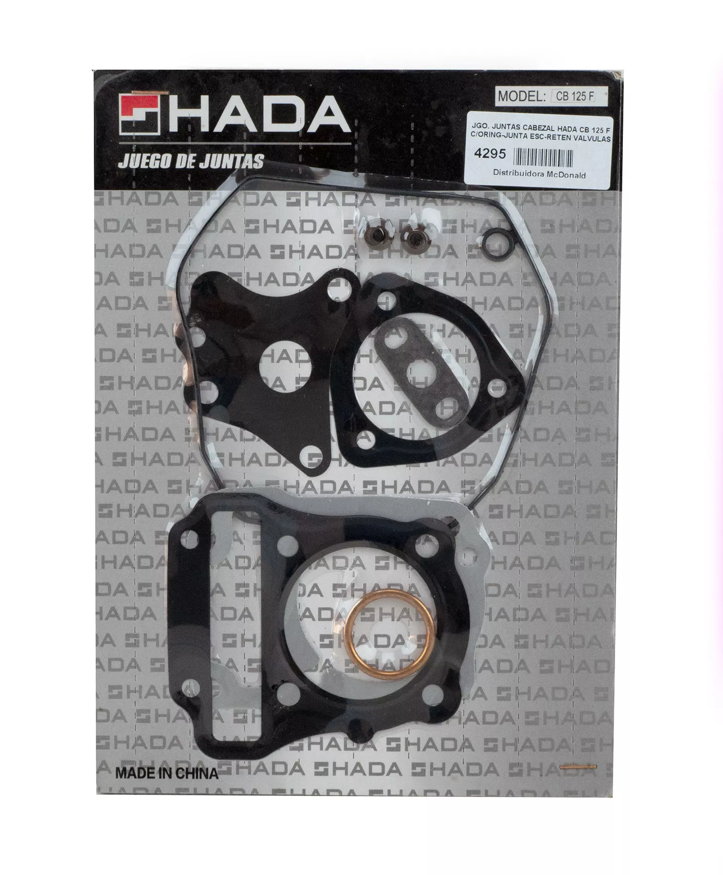 JGO. JUNTAS CABEZAL HADA CB 125 F C/ORING-JUNTA ESC-RETEN VALVULAS
