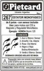 ESTATOR PIETCARD 267 STORM MONOFÁSICO DE 8 POLOS