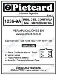 REGULADOR PIETCARD 1236/1302 CERRO 100 / 200 CUATRICICLO