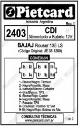 CDI PIETCARD 2403 ROUSER 135 LS (COD. ORIG.: JE 35 1200)