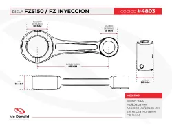 BIELA HADA FZS150 / FZ INYECCION 96*28*15