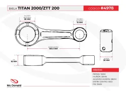 BIELA HADA TITAN 2000/ZTT 200 105*30*15