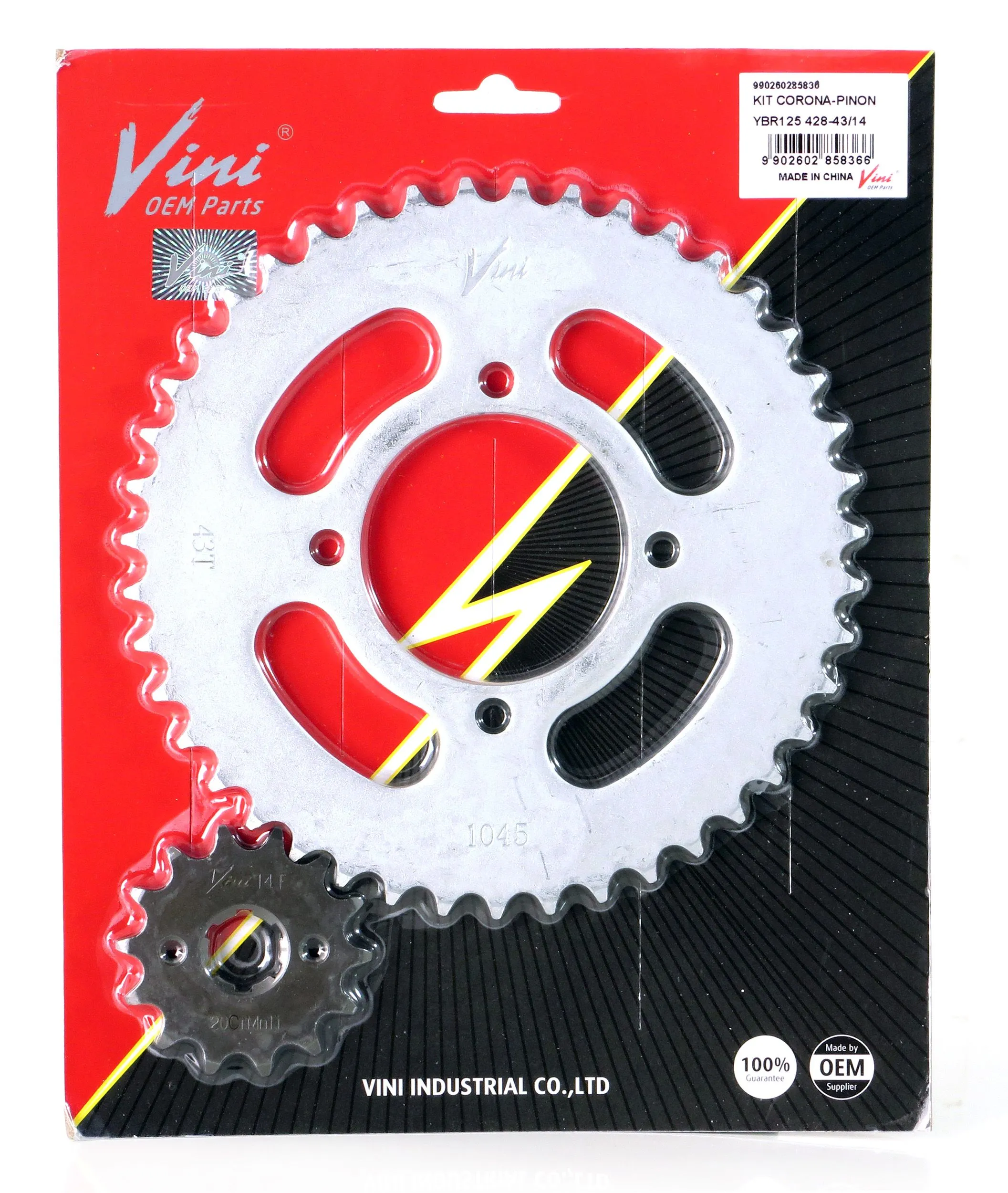 KIT TRANSMISION VINI YBR 125 (43-14) S/CADENA