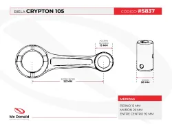 BIELA HADA CRYPTON 105 92*26*13