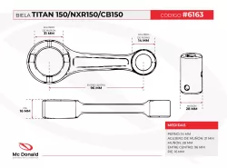 BIELA VINI TITAN 150/NXR150/CB150