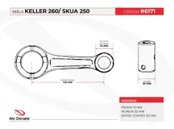 BIELA HADA KELLER 260/ SKUA 250/ EXMM 250 110*30*15