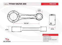 BIELA MAHLE TITAN 125/XR 200
