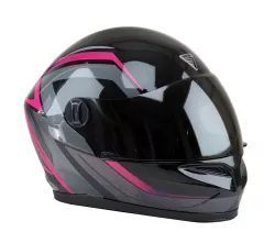 CASCO VÉRTIGO V32 INFLUENCE FUCSIA-NEGRO BRILLANTE XL