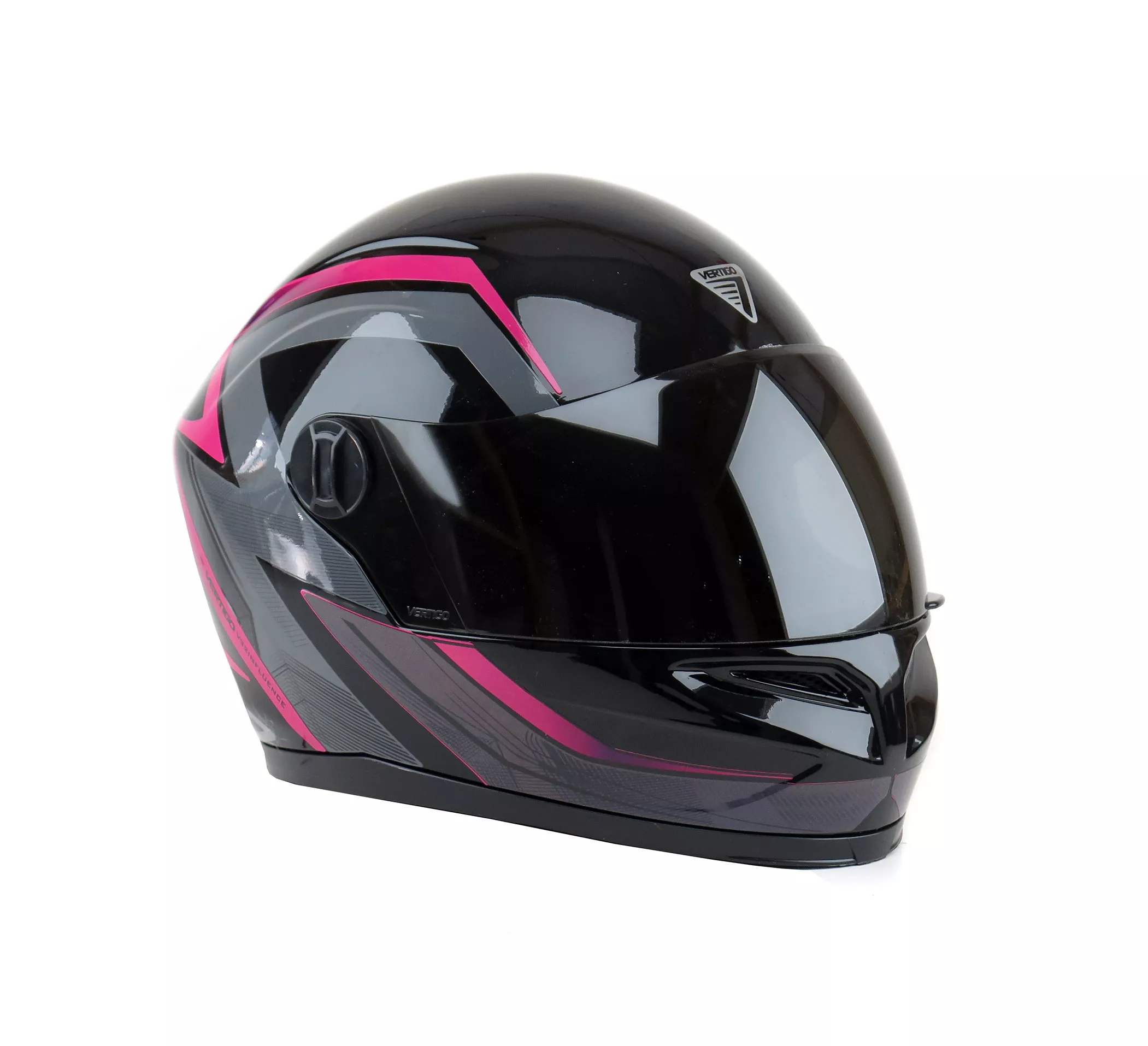CASCO VÉRTIGO V32 INFLUENCE FUCSIA-NEGRO BRILLANTE M