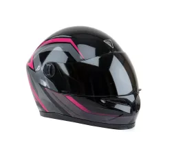 CASCO VÉRTIGO V32 INFLUENCE FUCSIA-NEGRO BRILLANTE M