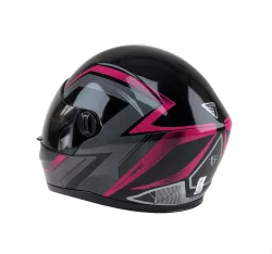 CASCO VÉRTIGO V32 INFLUENCE FUCSIA-NEGRO BRILLANTE M