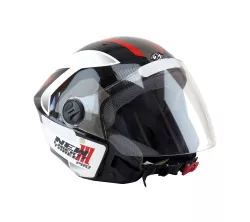 CASCO NEW LIBERTY 3 PRO NEGRO/ROJO BRILLANTE T. 56