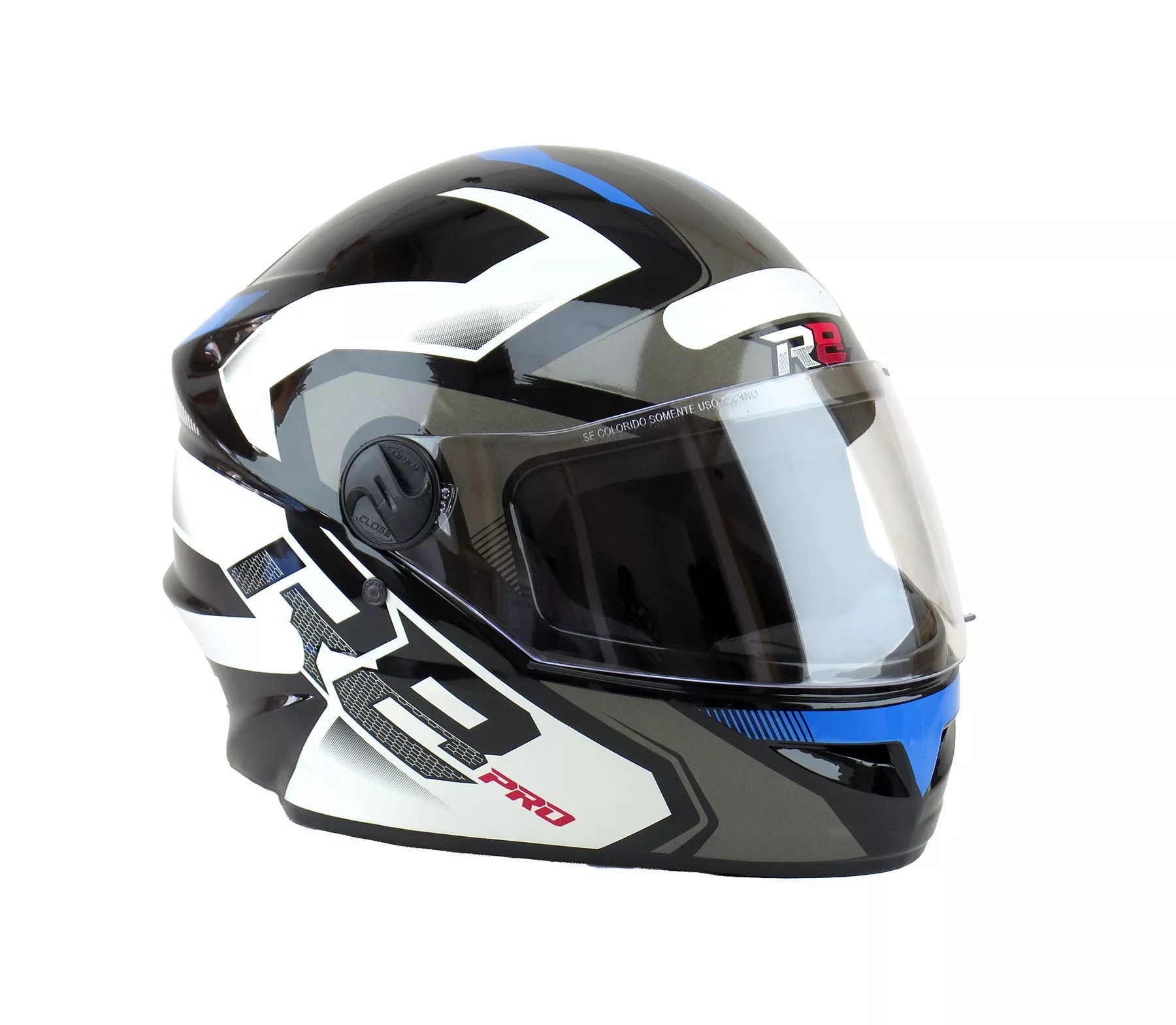 CASCO R8 PRO NEGRO/AZUL BRILLANTE T. 60