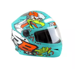 CASCO R8 ROCKET CHICKEN AZUL MATE T. 56