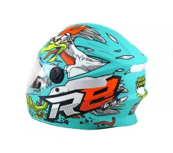 CASCO R8 ROCKET CHICKEN AZUL MATE T. 56