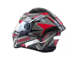 CASCO STEALTH HAWK NEGRO/ROJO BRILLANTE T.58