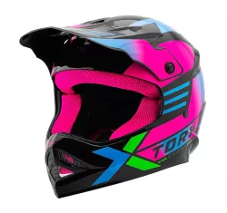 CASCO PRO TORK FAST NEXT NEGRO/ROSA BRILLANTE T.56